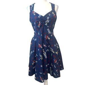 Modcloth Retro Nutcracker Dress Size 1X Holiday Pin Up Soldier Blue Holiday